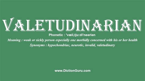 Valetudinarian Definition & Meaning .